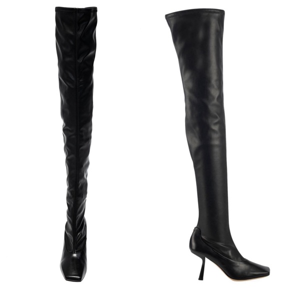 New Jimmy Choo Mire Square-Toe Thigh-High Leather Boots 38.5 $1,695 - Picture 3 of 15